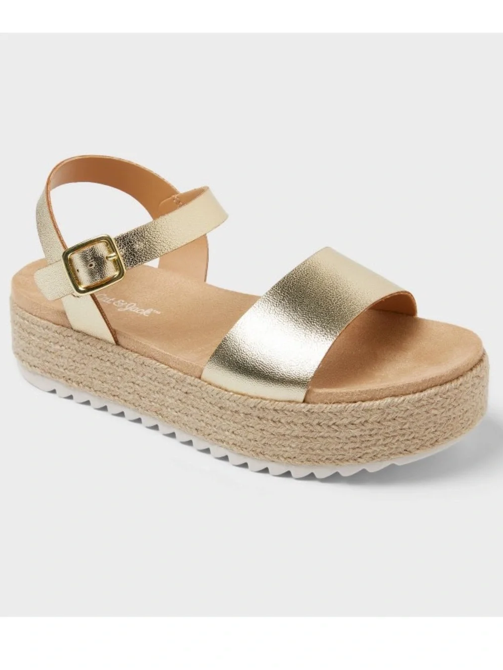 Art Class Gold “Lindsey” Soft Flatform Platform Sandals (Fits Women’s 7)